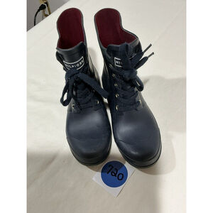 Tommy Hilfiger Women's Navy Lace-Up Ankle Rain Boots